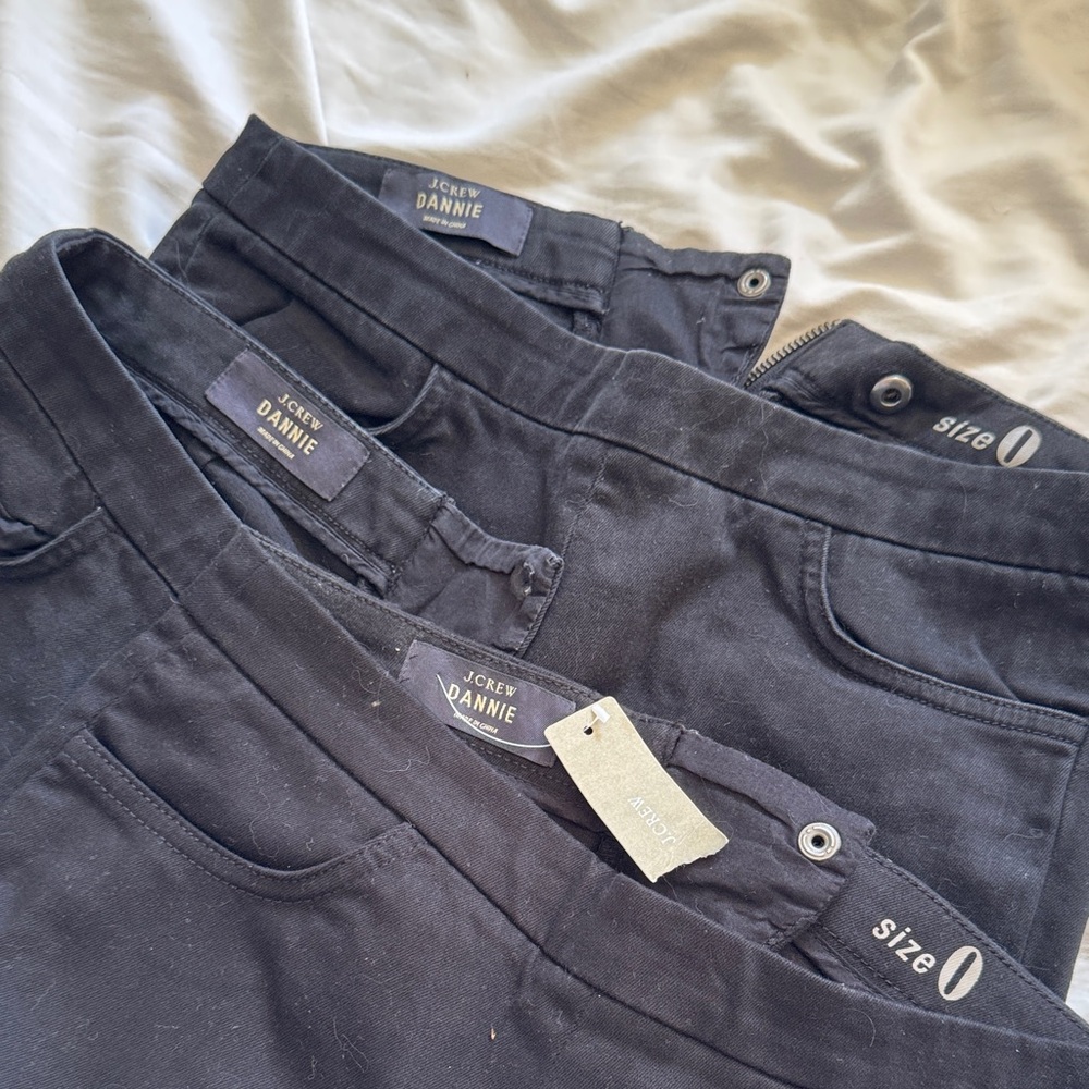 J. Crew Dannie Black Pants Size 0 Lot of 3